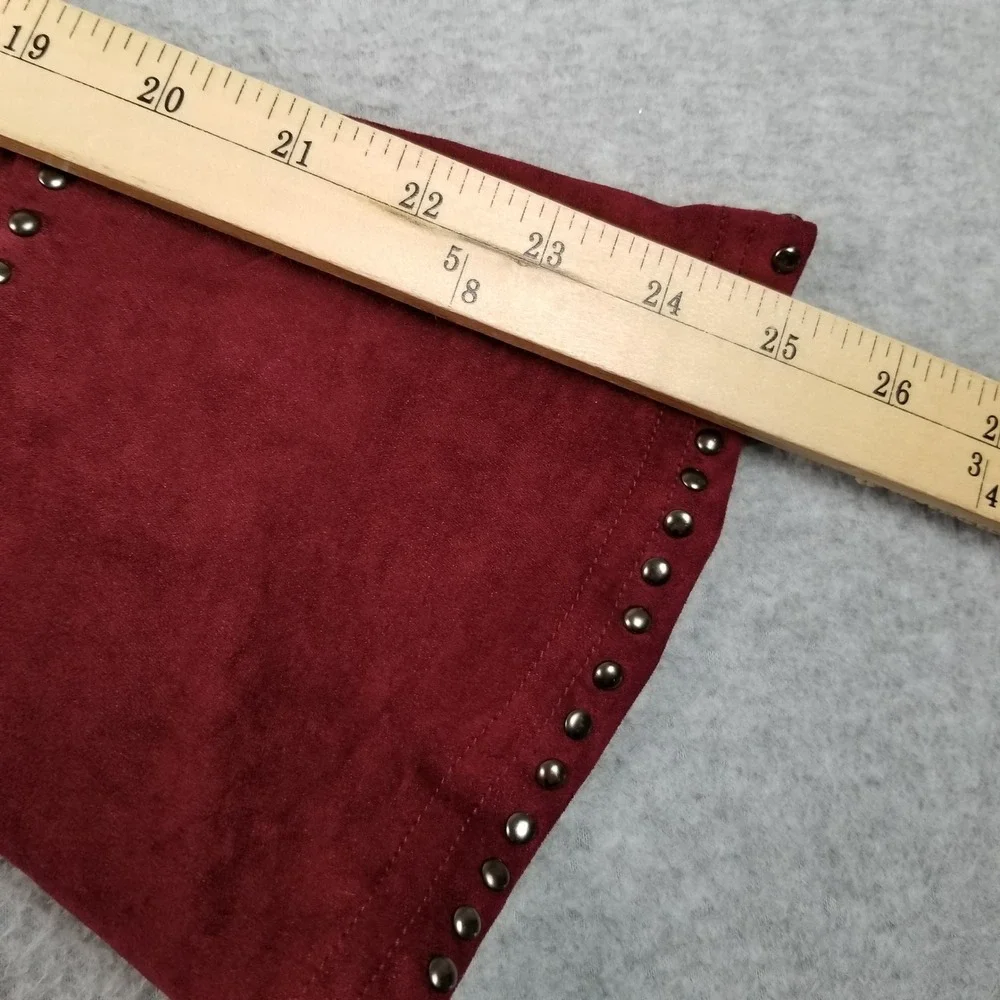 Rockin' C Jacket Women's Large L Red Studded Faux Suede Western Thunderbird Bell